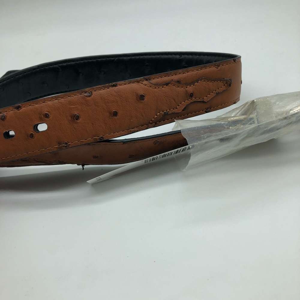 Western Reversible Gibson belt, faux ostrich skin